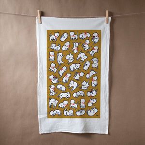 Floating Kittens Flour Sack Tea Towel