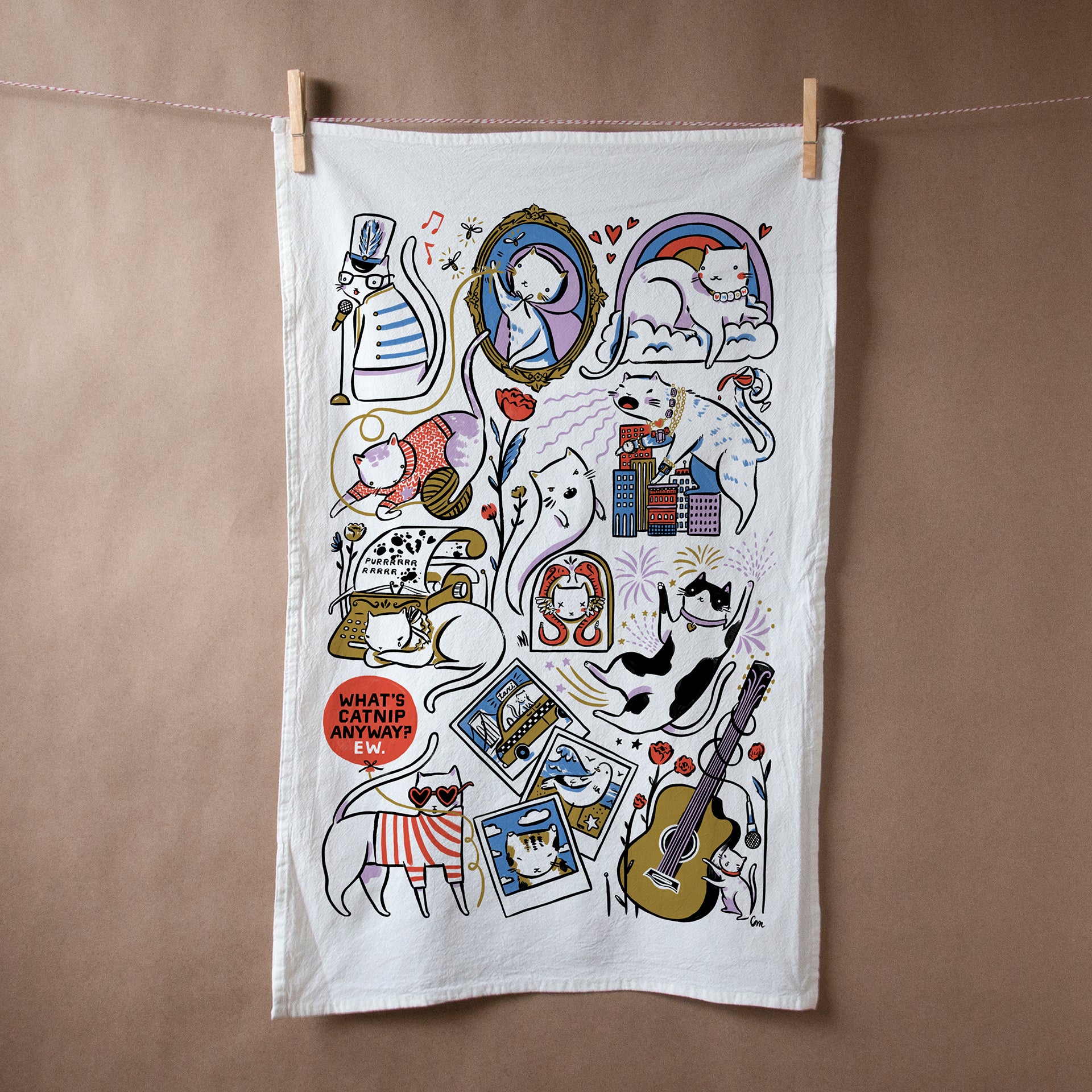 *LIMITED EDITION* Eras Cats Flour Sack Tea Towel