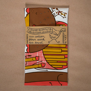 Hot Dog Hamburger Flour Sack Tea Towel