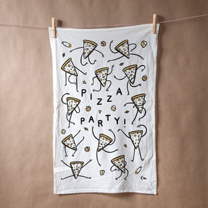 Pizza Party Flour Sack Tea Towel